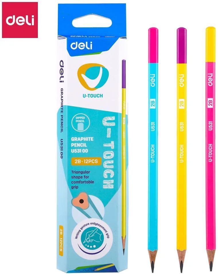 باكيت أقلام رصاصDeli U-TOUCH بدرجة 2B (عبوة 12 قلم)