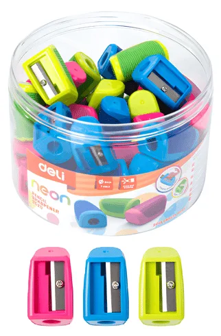 مبراة أقلام بلاستيك ألوان نيون (Deli Neon 0520)