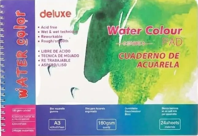 كراس ألوان مائية سلك 420×297 مم Deluxe