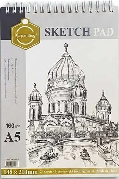 دفتر رسم وسكتش بوك سلك علوي Keep Smiling (A5)