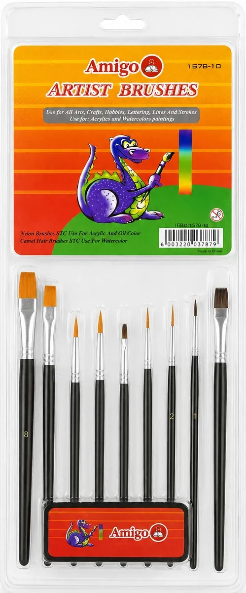 سيت فرش رسم فنية 10 قطع من Amigo