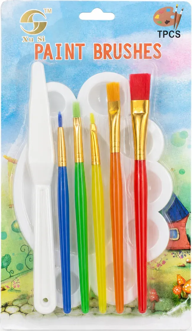 سيت فرش رسم ملونة مع باليت وسكين رسم 7 قطع من Yu Si