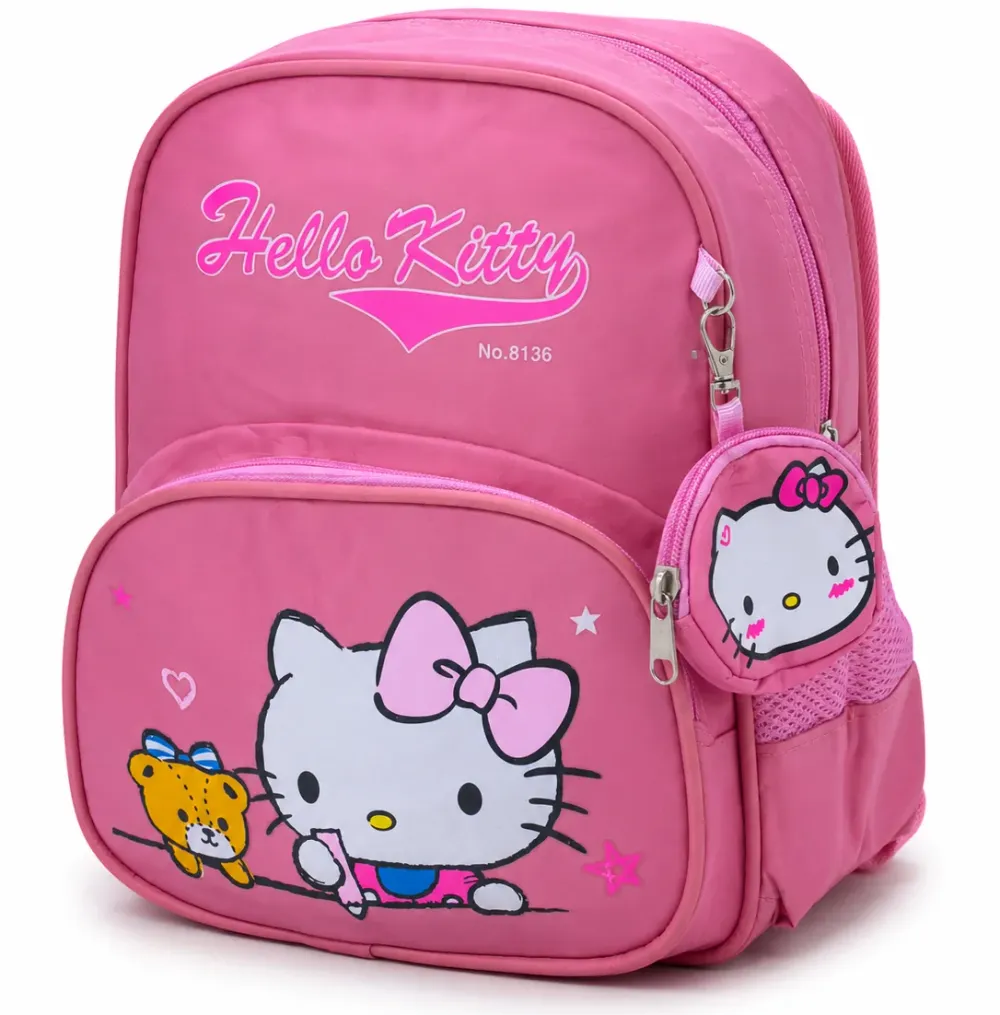 حقيبة ظهر مدرسية وردية Hello Kitty (2)