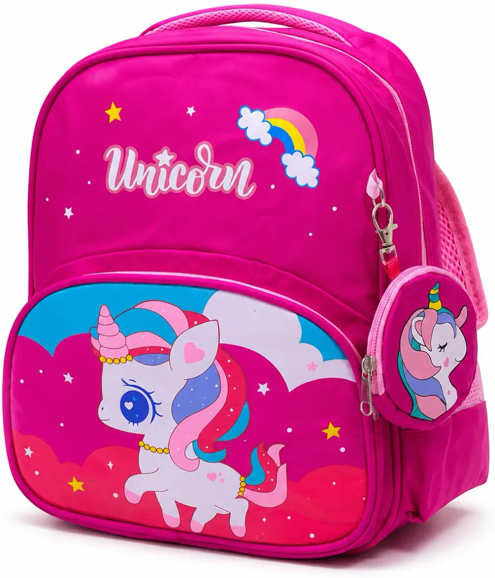 حقيبة ظهر مدرسية وردية وحيد القرن Unicorn