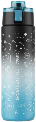 مطارة ماء بلاستيك ألوان مدرجة مع رسم جرافيتي وسير يد (SPORTS BOTTLE)