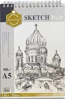 دفتر رسم وسكتش بوك سلك علوي Keep Smiling (A5)