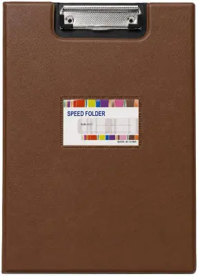لوح كتابة فاخر قابل للطي بمظهر جلدي (كليب بورد فايل SPEED FOLDER) قياس A4 مع جيب تعريفي - ألوان متعددة