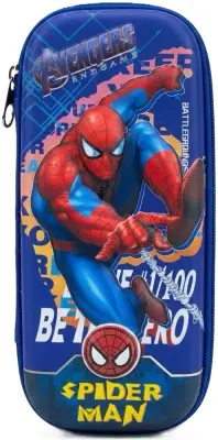 محفظة مدرسية صلبة بقفل - أزرق غامق (تصميم سبايدرمان Spider-Man)