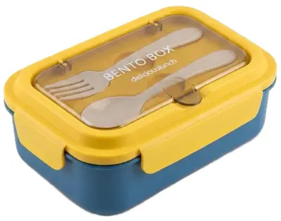 حافظة طعام Bento Box - أصفر وأزرق (Yellow / Blue)