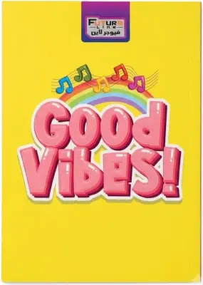 دفتر تجليد مقوى 180 ورقة فيوجر لاين - أصفر (تصميم Good Vibes)