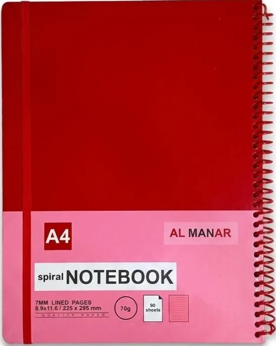سجل كتابة بسلك حلزوني للون الأحمَر (Red)