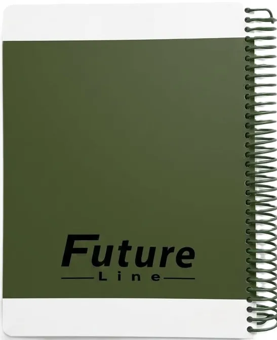 سجل سلك 180 ورقة A4 كلاسيك - أخضر زيتي