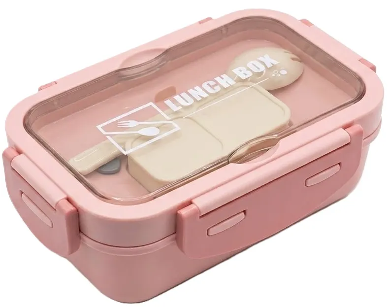 حافظة طعام LUNCH BOX مع علبة صوص - وردي (Pink)