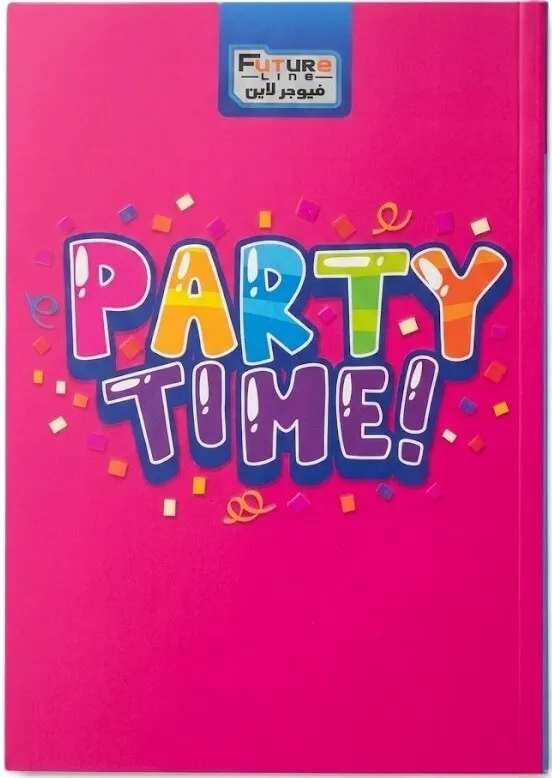 دفتر تجليد مقوى 180 ورقة فيوجر لاين - وردي (تصميم Party Time)