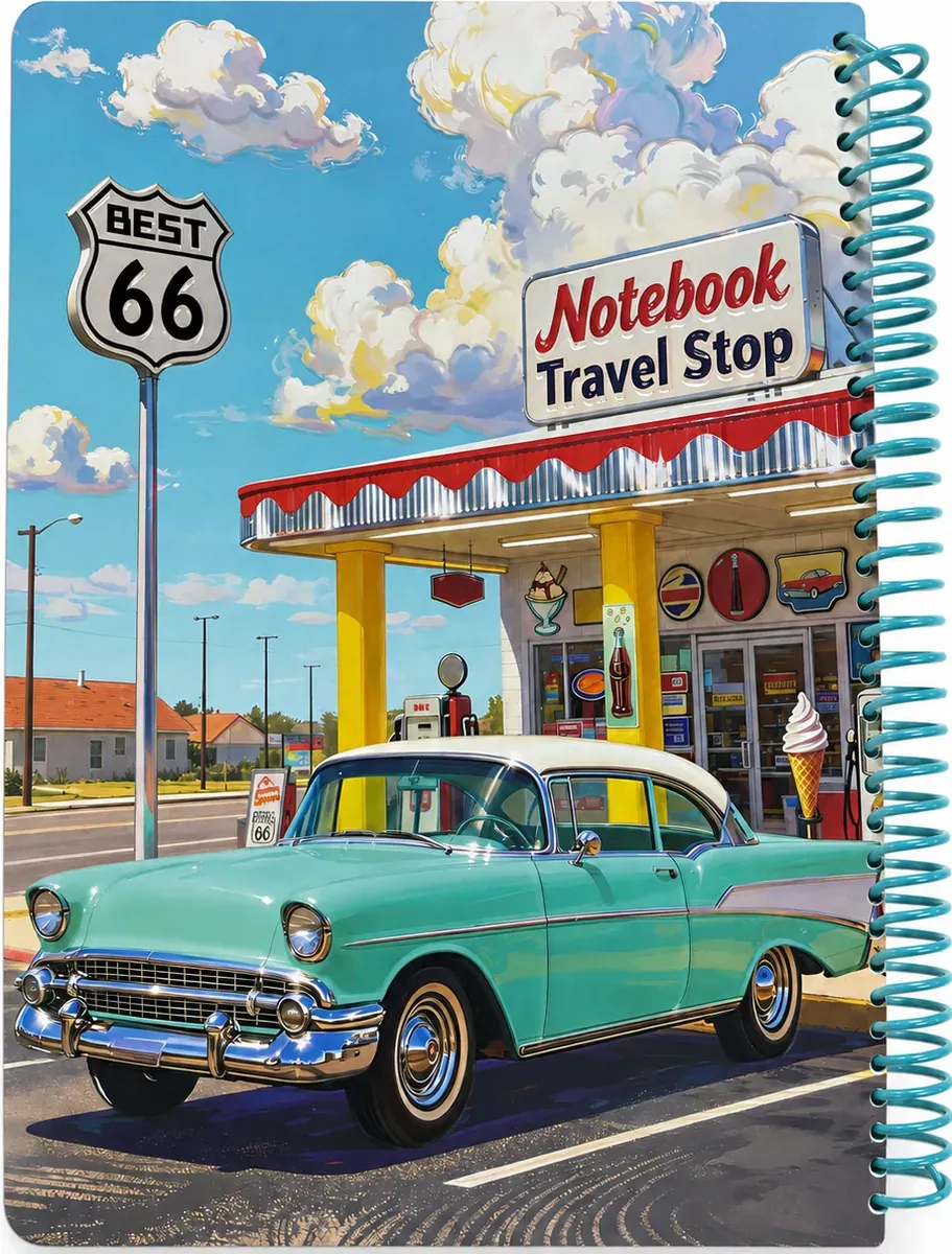سجل سيم 90 ورقة - تصميم سيارة كلاسيكية Route 66
